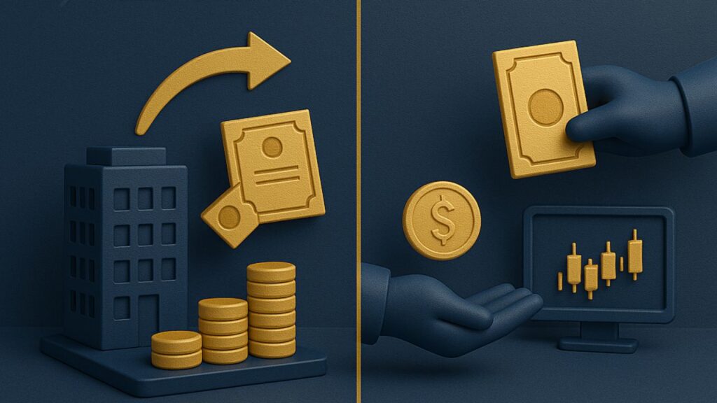 diferença entre mercado primário e secundário, mercado financeiro, mercado de capitais, ações, renda fixa, negociação de ativos, IPO, B3, Capriata Cursos