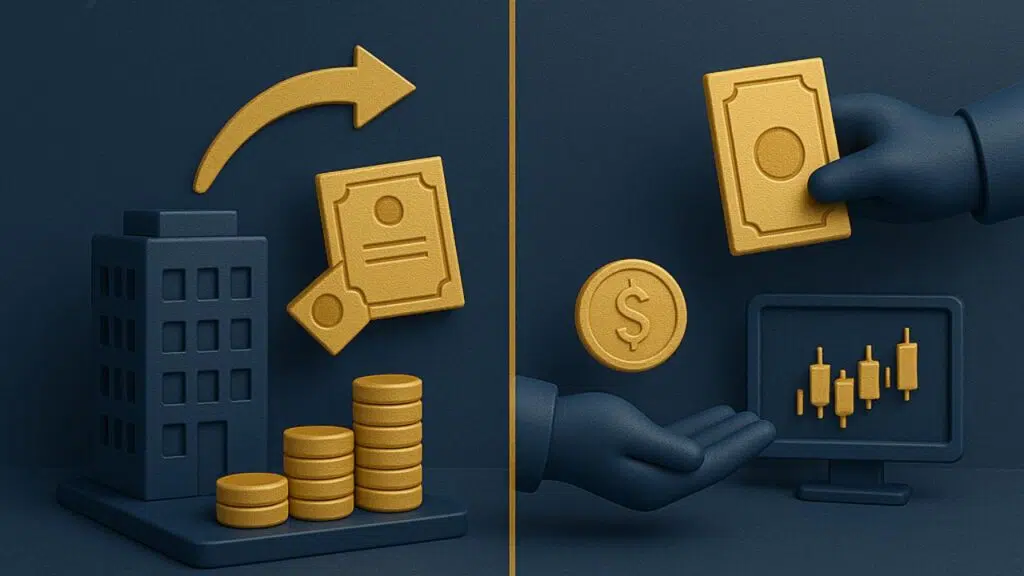 diferença entre mercado primário e secundário, mercado financeiro, mercado de capitais, ações, renda fixa, negociação de ativos, IPO, B3, Capriata Cursos