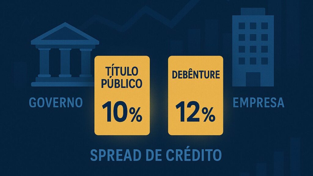 credit spread no mercado financeiro, diferença entre credit spread e CDS, análise de risco de crédito, spread de crédito, debêntures e risco de mercado, títulos corporativos e Tesouro, como calcular credit spread