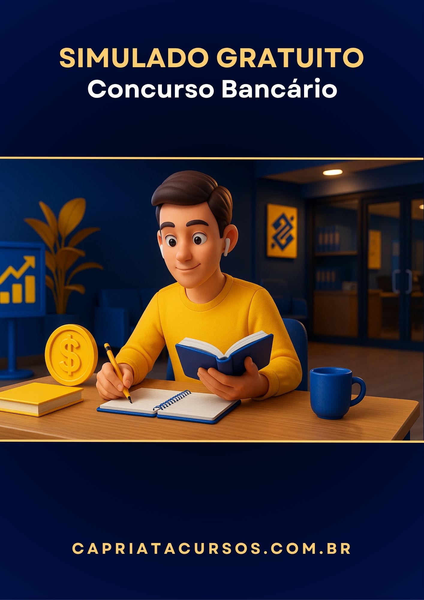 Simulado Concurso Banco do Brasil, Simulado Concurso Caixa Econômica, Simulado Concurso Bancário