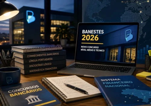 Preparação para o concurso Banestes 2026 com expectativa de vagas de nível médio