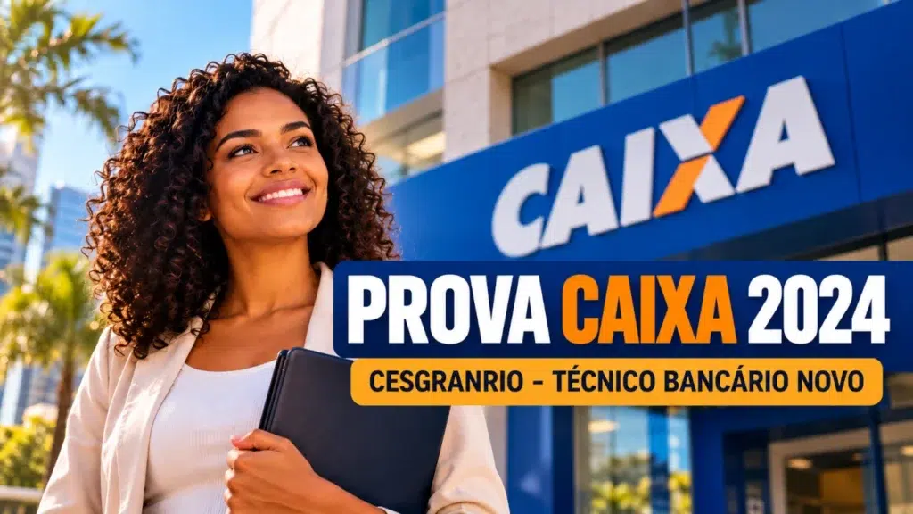 Prova Caixa 2024, organizada pela Cesgranrio, para o cargo de Técnico Bancário Novo.